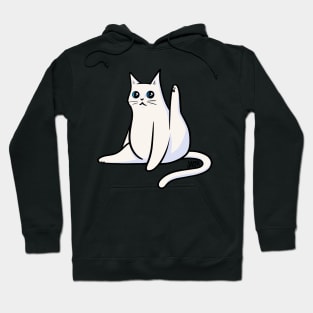 White Cat Leg Up Hoodie